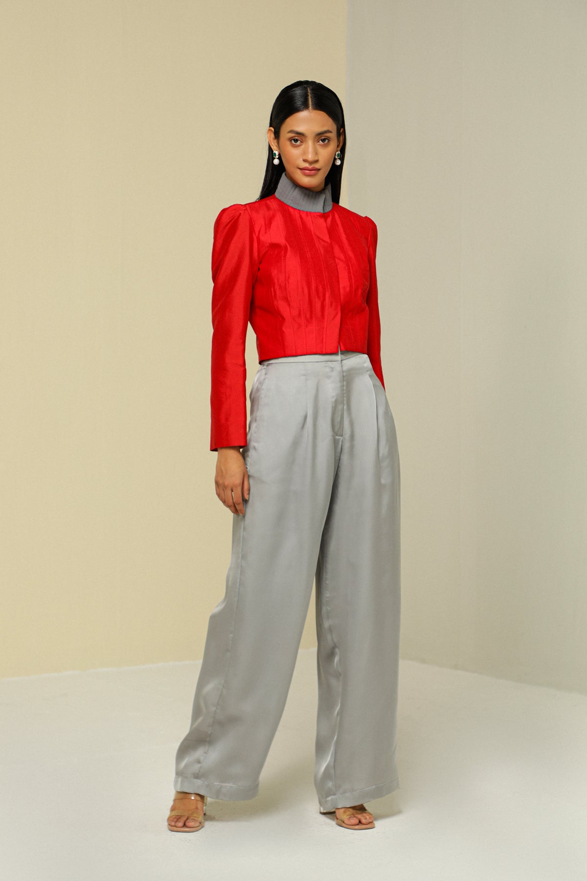 GREY FLOWY PANTS