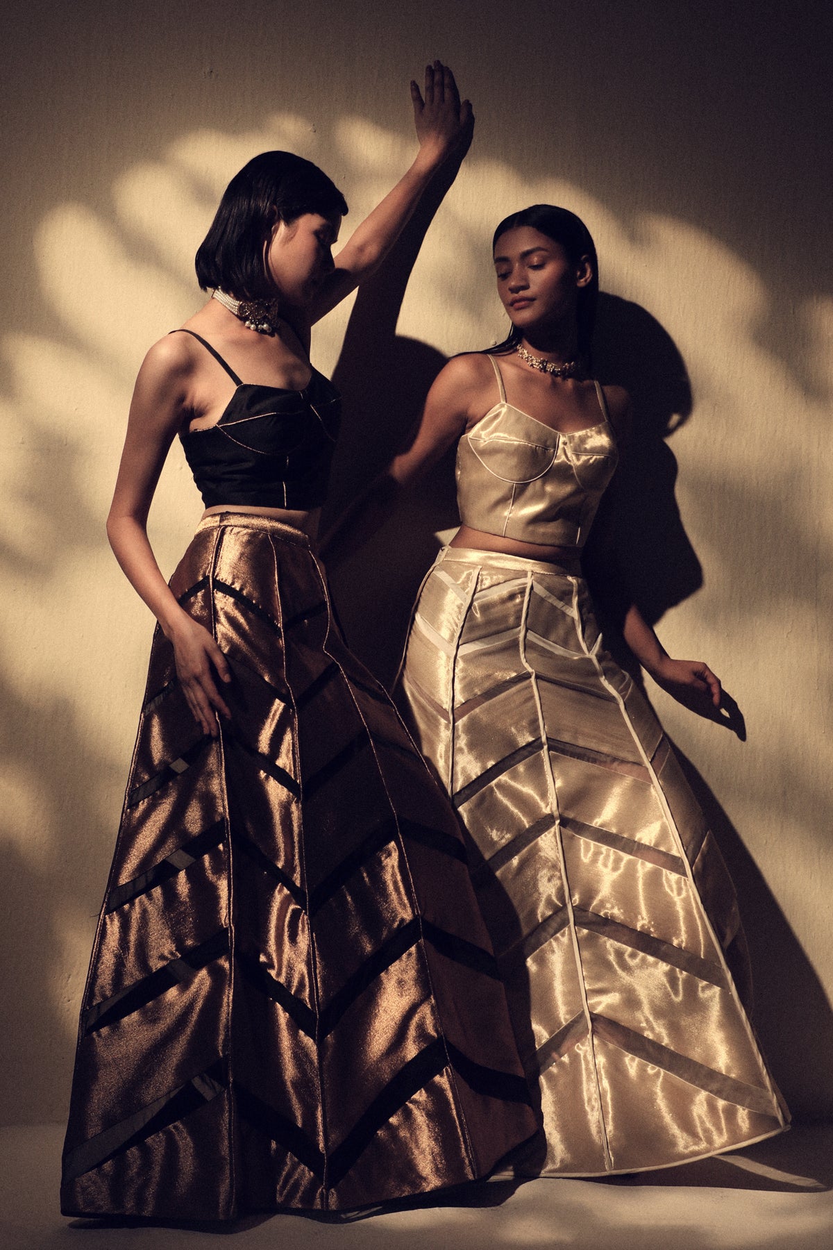 Reversed Off White and Black Skirt