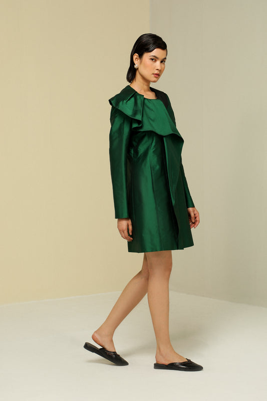 GREEN RUFFLE JACKET