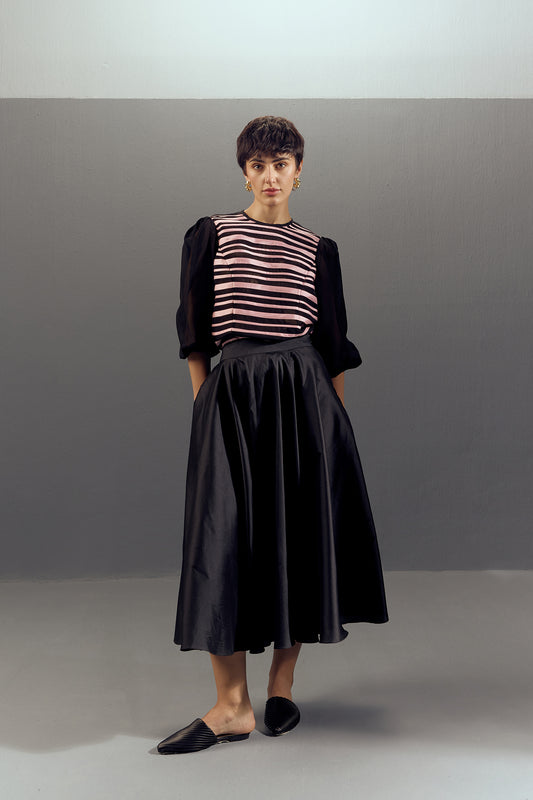 PINK BLACK RIPPLE TOP