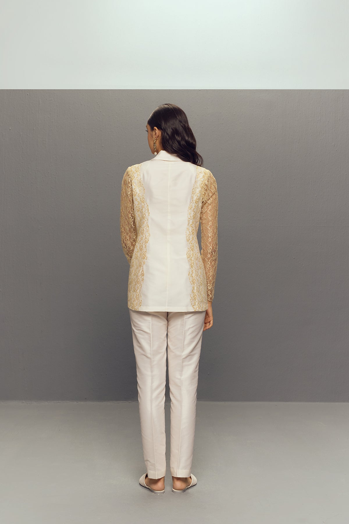 WHITE CHANTILLY LACE SUIT