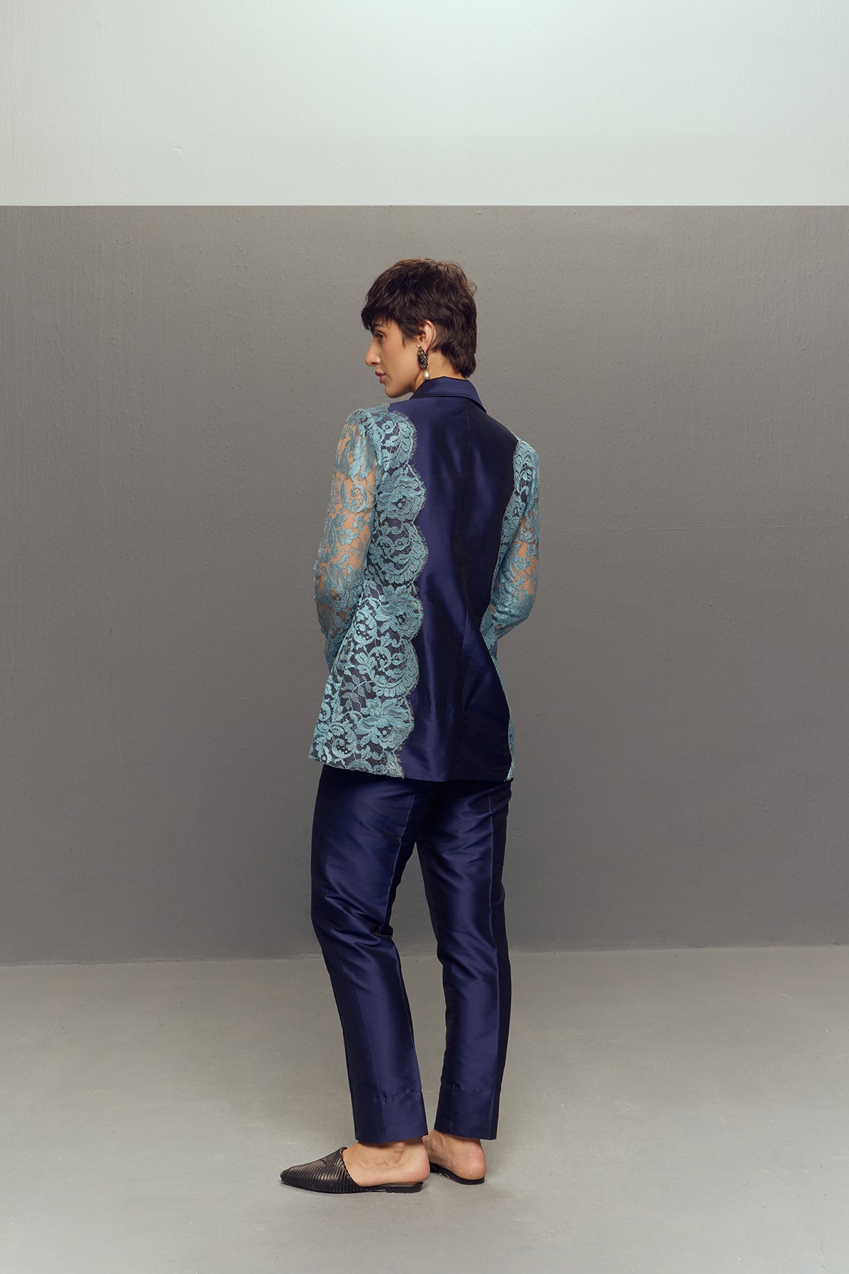 BLUE CHANTILLY LACE SUIT