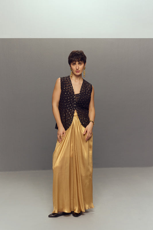 CLEOPATRA WAIST COAT WITH GOLD SKIRT