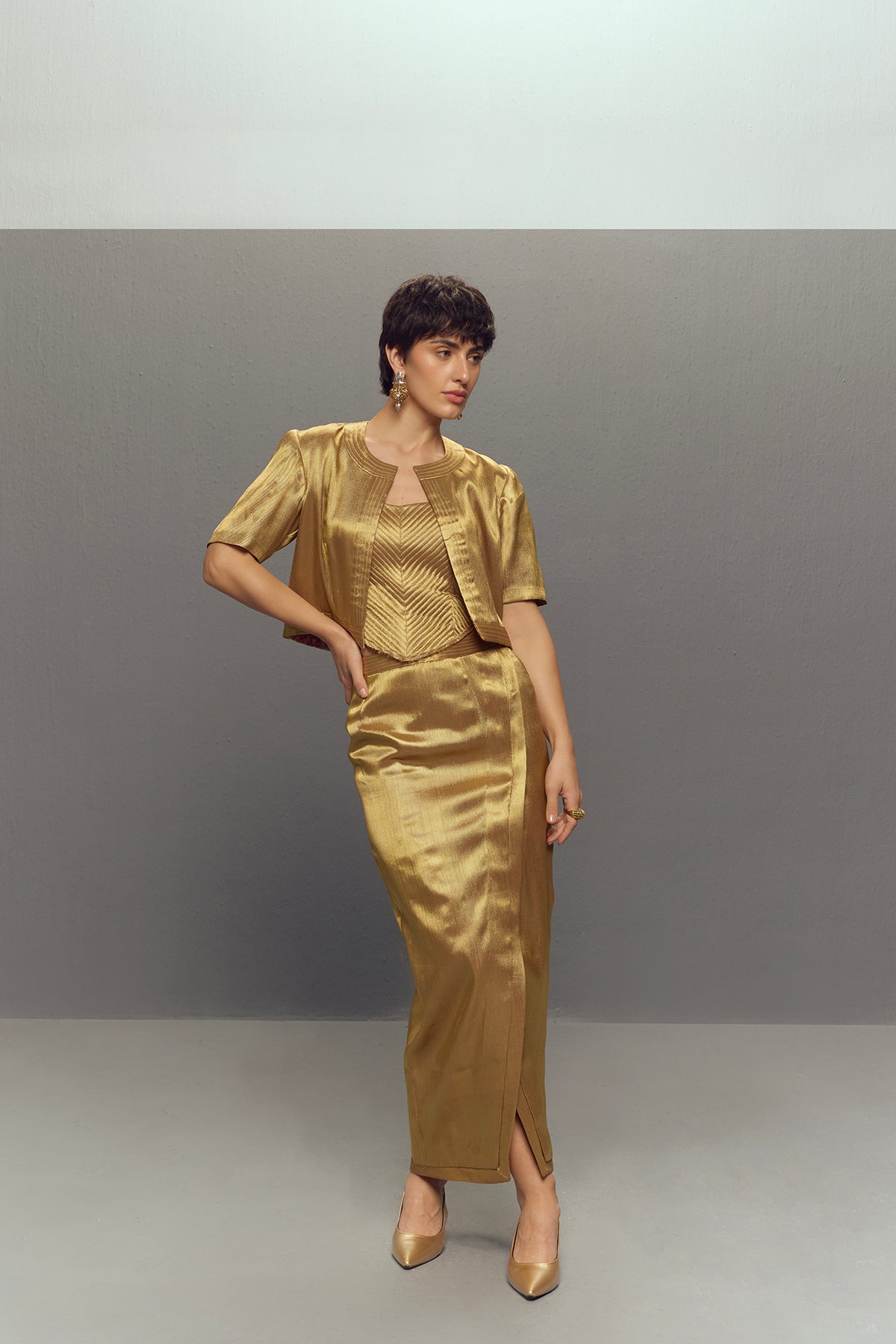 GOLD WRAP SKIRT