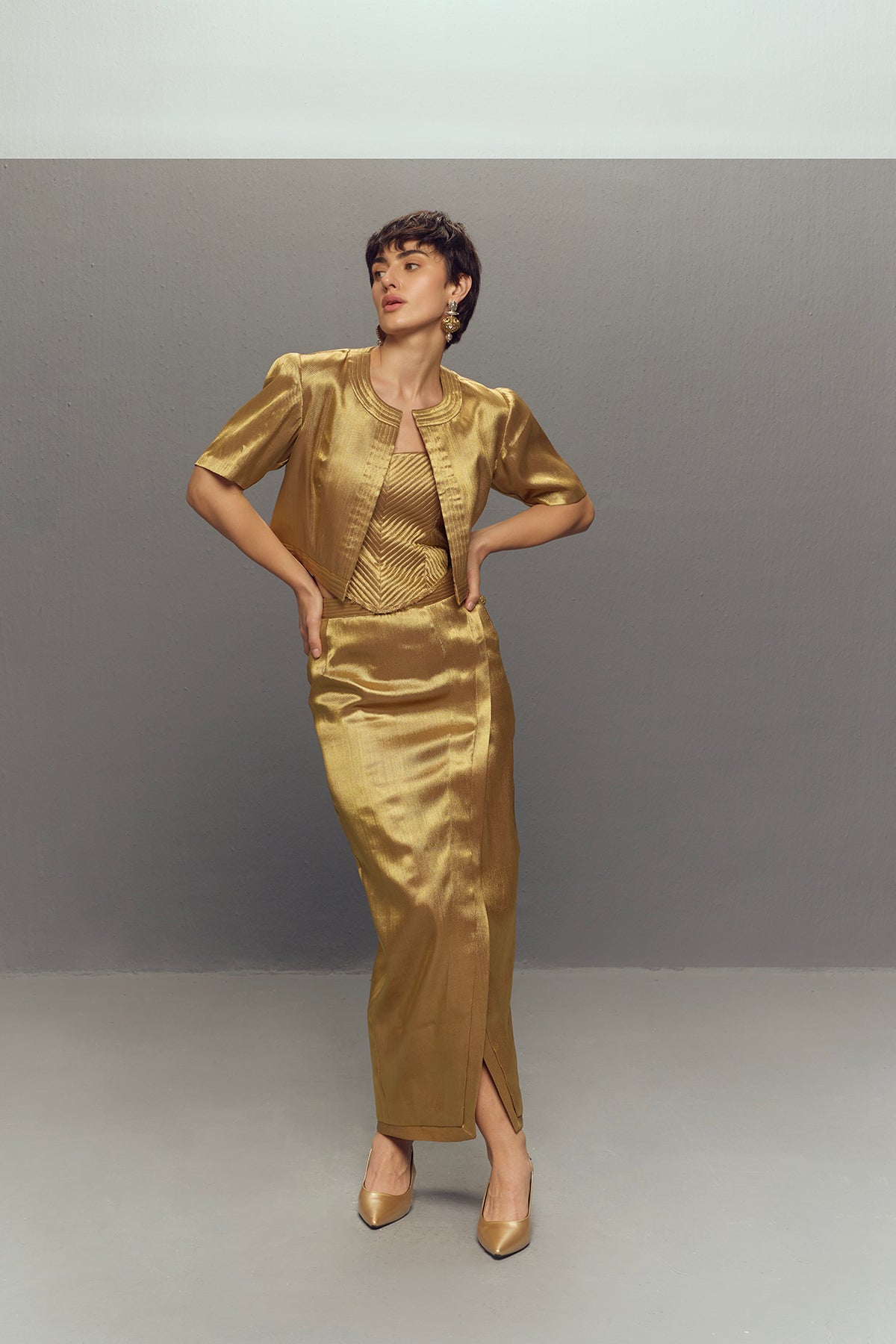 GOLD WRAP SKIRT