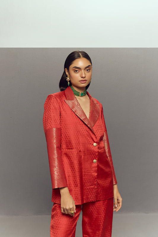 RED TANCHOI PANT SUIT SET