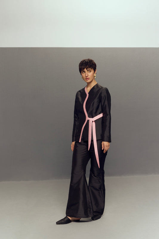 BLACK BELL PANT SUIT SET