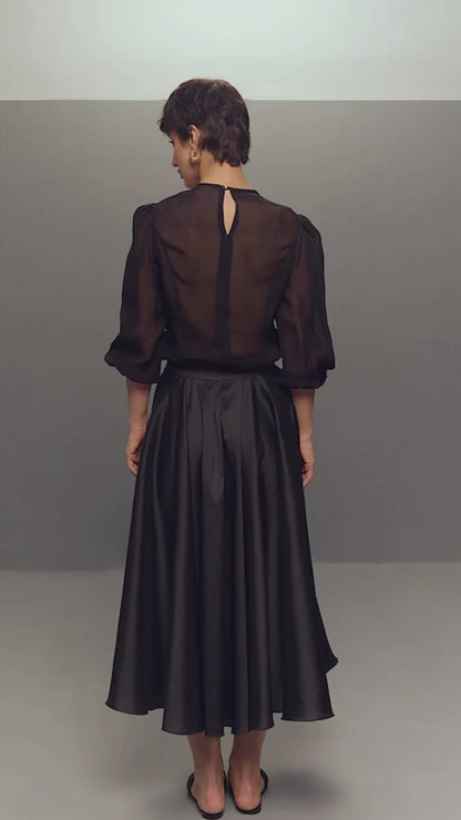 PINK BLACK RIPPLE TOP