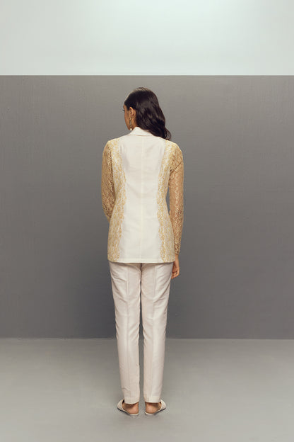 WHITE CHANTILLY LACE SUIT