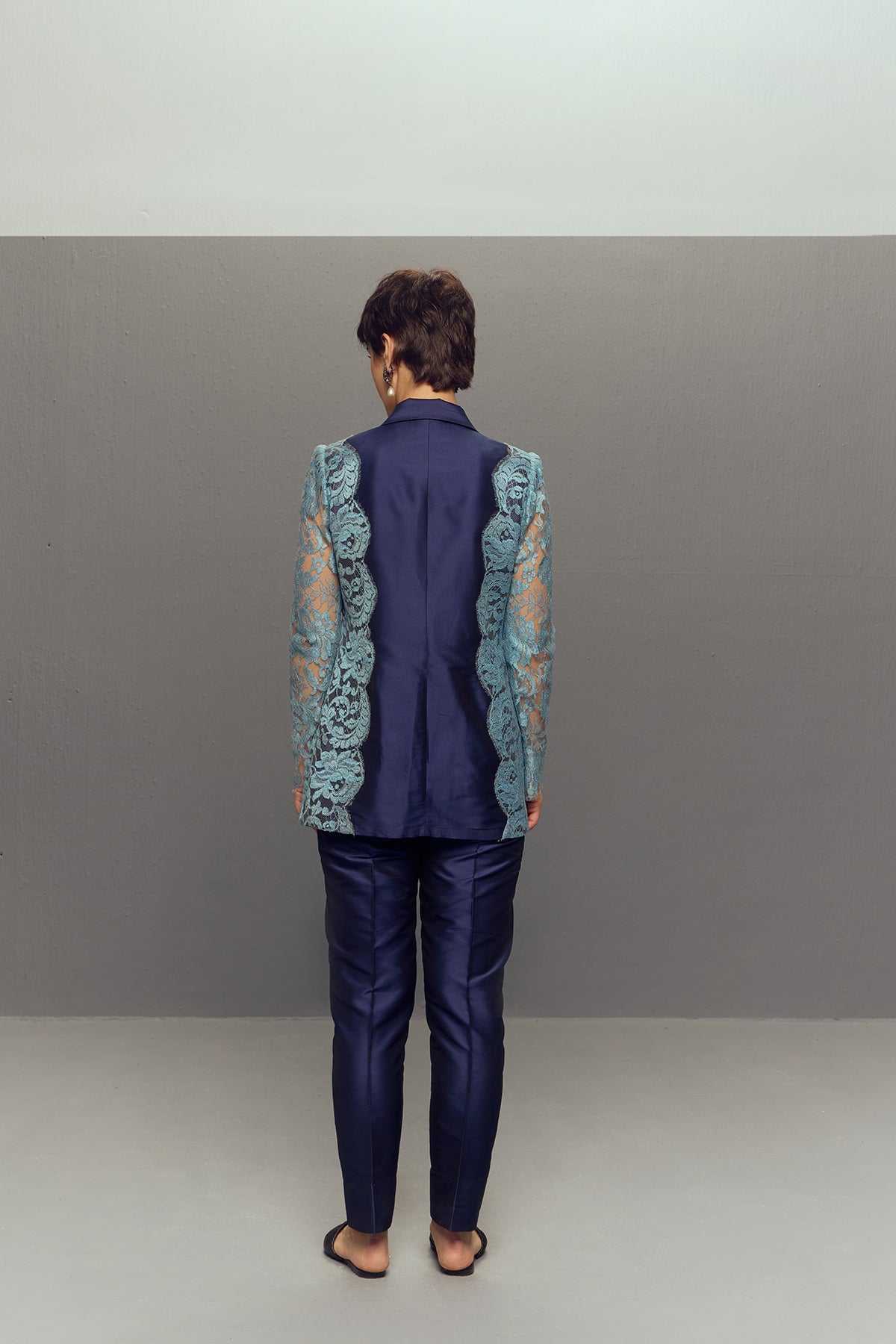 BLUE CHANTILLY LACE SUIT