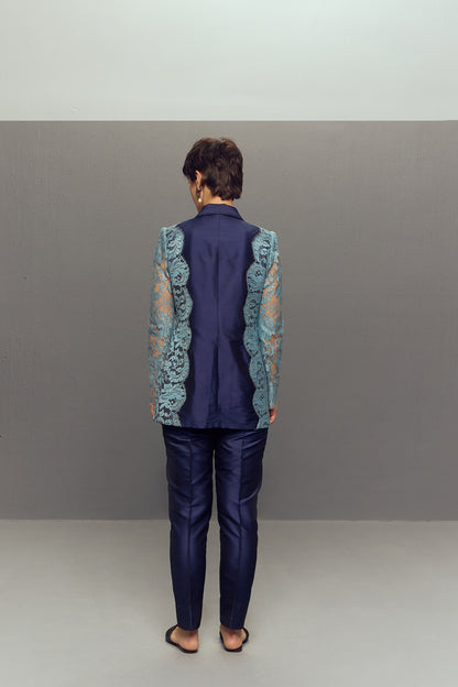 BLUE CHANTILLY LACE SUIT
